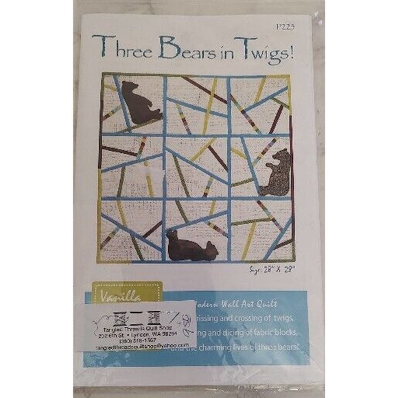 Three Bears in Twigs Quilt Pattern by Vanilla House Designs 347 - Picture 1 of 1